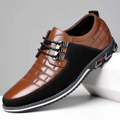 Men Formal Leather Shoes Breathable Driving Flats Spring Walking Office Work Shoes