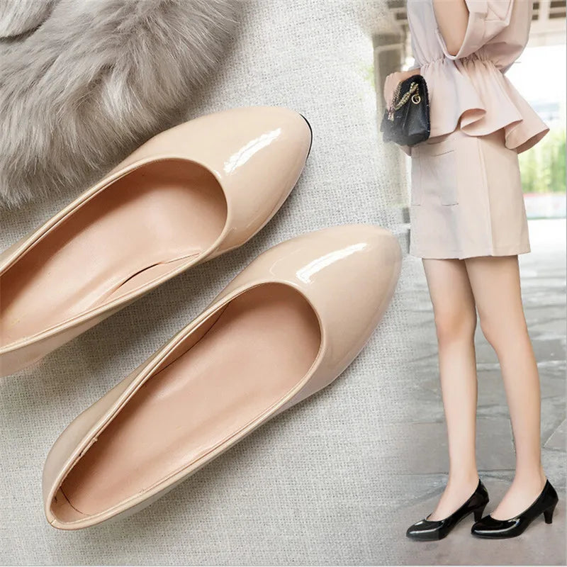 Shoes Ladies Pumps Medium Heel (Weeding Shoes and Office Work )