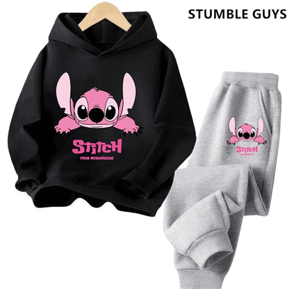 Children Hoodies Stitch Kawaii Fashion Pullover Sweatshirt Anime  Girls Boy Kids Autumn Casual Clothes