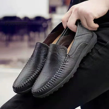 Men Leather Shoes Men Spring Loafers Slip on Business Casual Leather Shoes