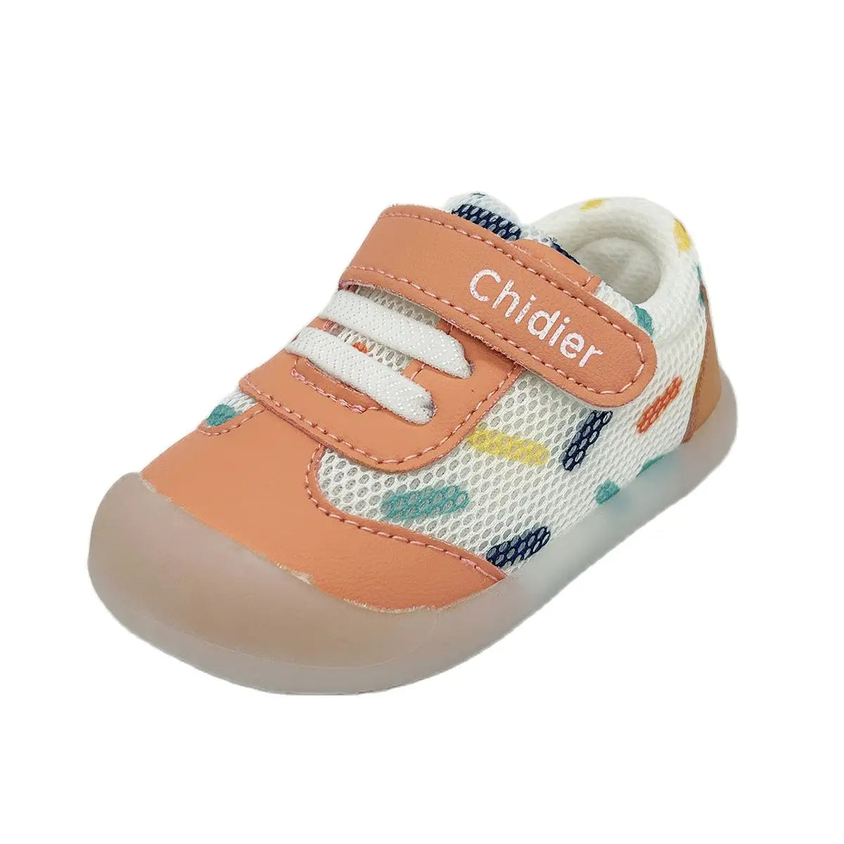 wonderful  Girls & Boys shoes  Colorful Polka Dot Trainers With Rubber Soles  Non-slippery Velcro Anti-bumping Toes Infant Toddler Shoes