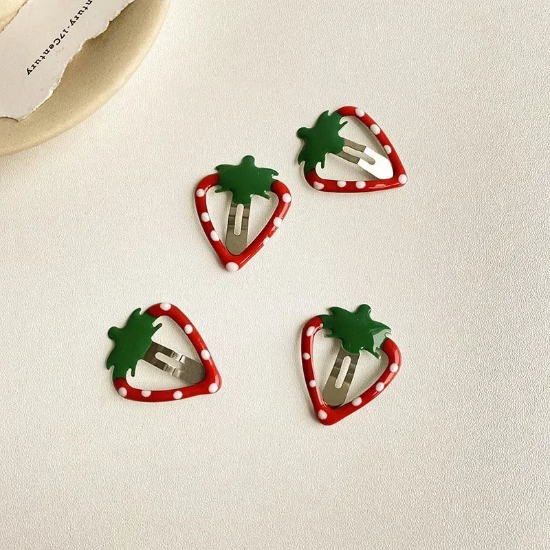 Hot Sweetly Strawberry Fruit Hair Side Clips for Women Girls