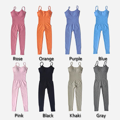 Women's Tracksuit One Piece Fitness Workout Rompers Sportswear Gym & Yoga Set Workout Clothes For Women