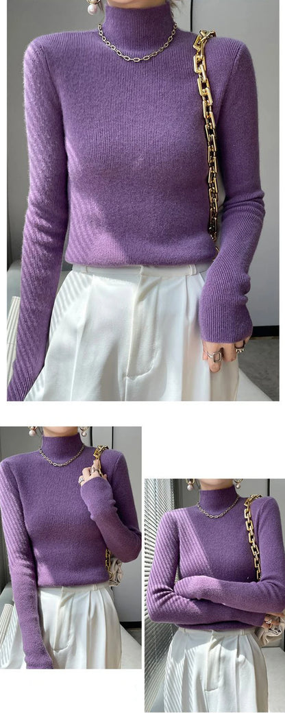 Solid Color Slim Fit Knit Sweater