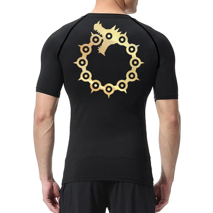 Stylish Graphic Compression Shirts for Men sports & gym Athletic Quick Dry T-shirts