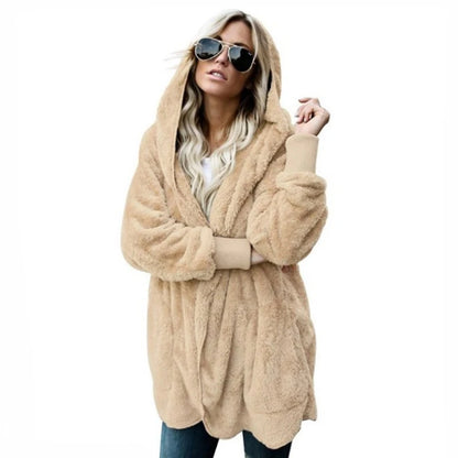 Winter 2025 Double Fleece Cardigan Jacket Women