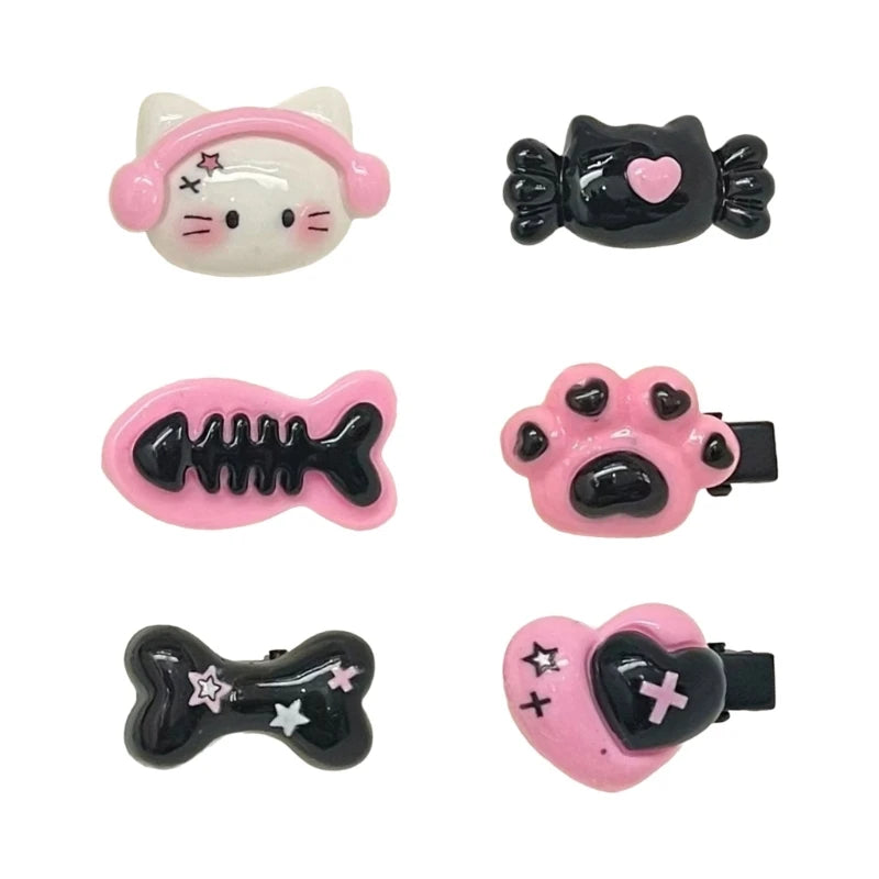 Gothic Mini Plastic Hair Clip Barrettes for Woman and Girls