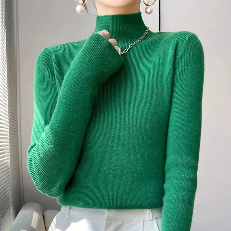 Solid Color Slim Fit Knit Sweater