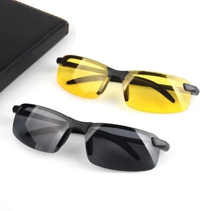 Men Night Vision Glasses for Driving Yellow Glasses PC Frame Sunglasses Outdoor Glasses To Handle At Night Anti Glare Gafas