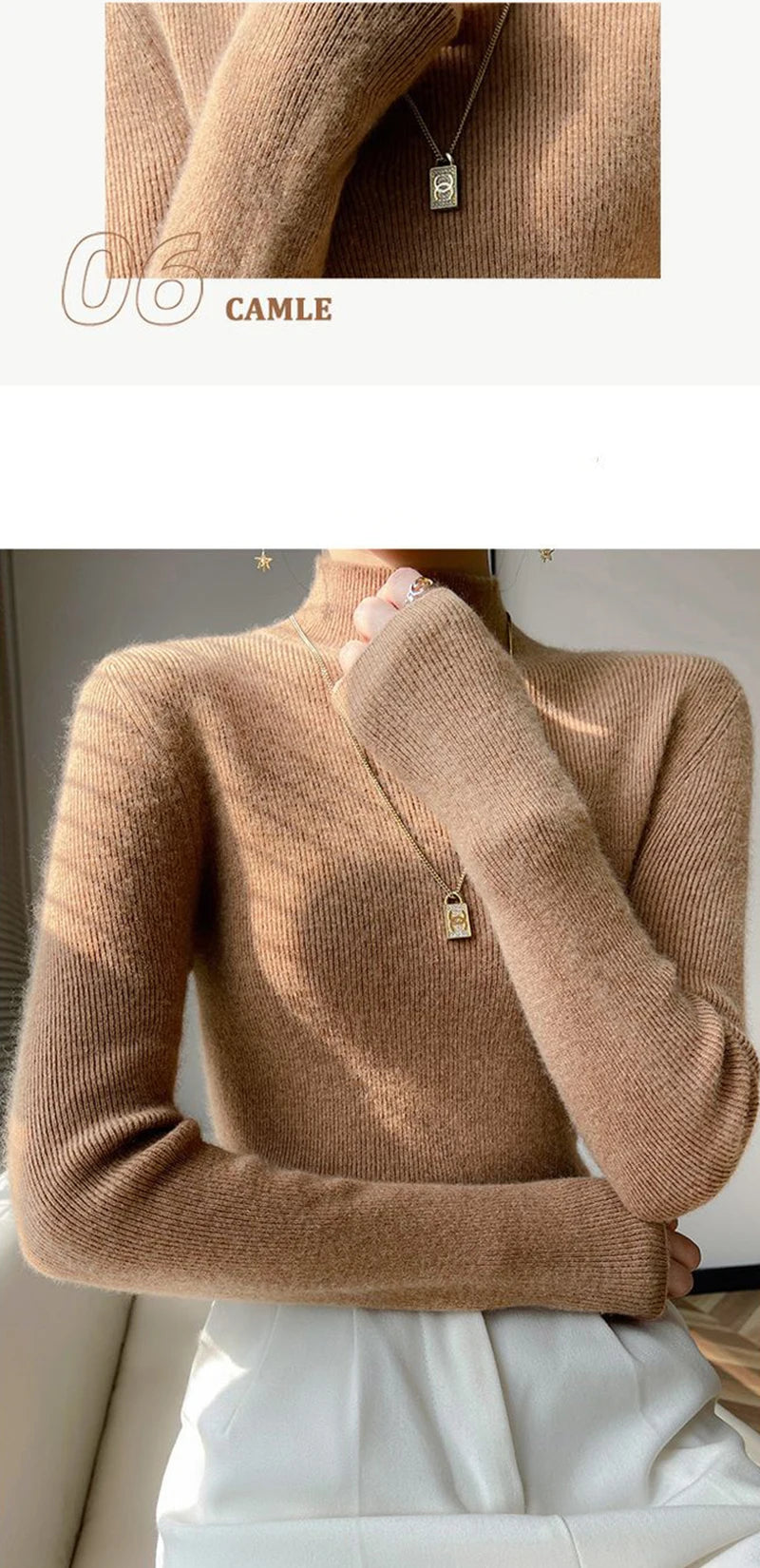 Solid Color Slim Fit Knit Sweater