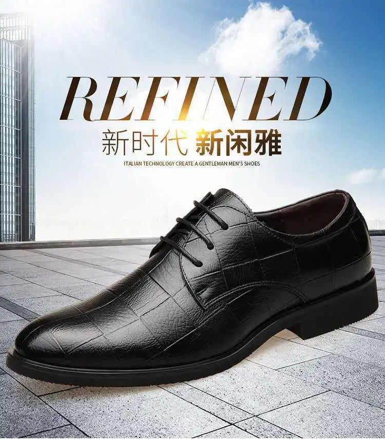 Classic Men's Leather Shoe Autumn Men Business and  Wedding Dress Shoes