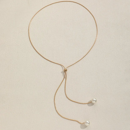 Simple Long Sweater Chain Necklace Female Necklace  Gift