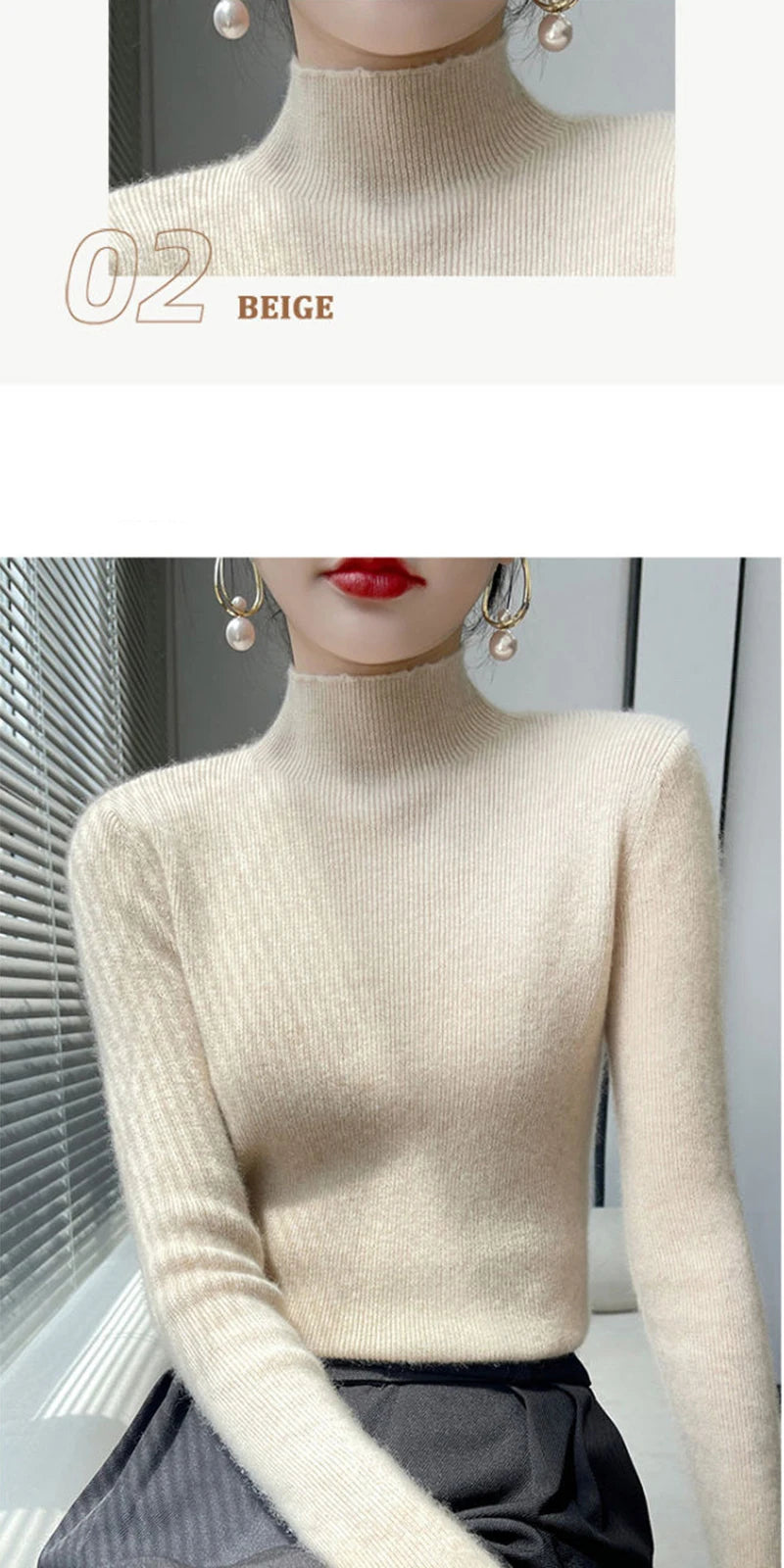 Solid Color Slim Fit Knit Sweater