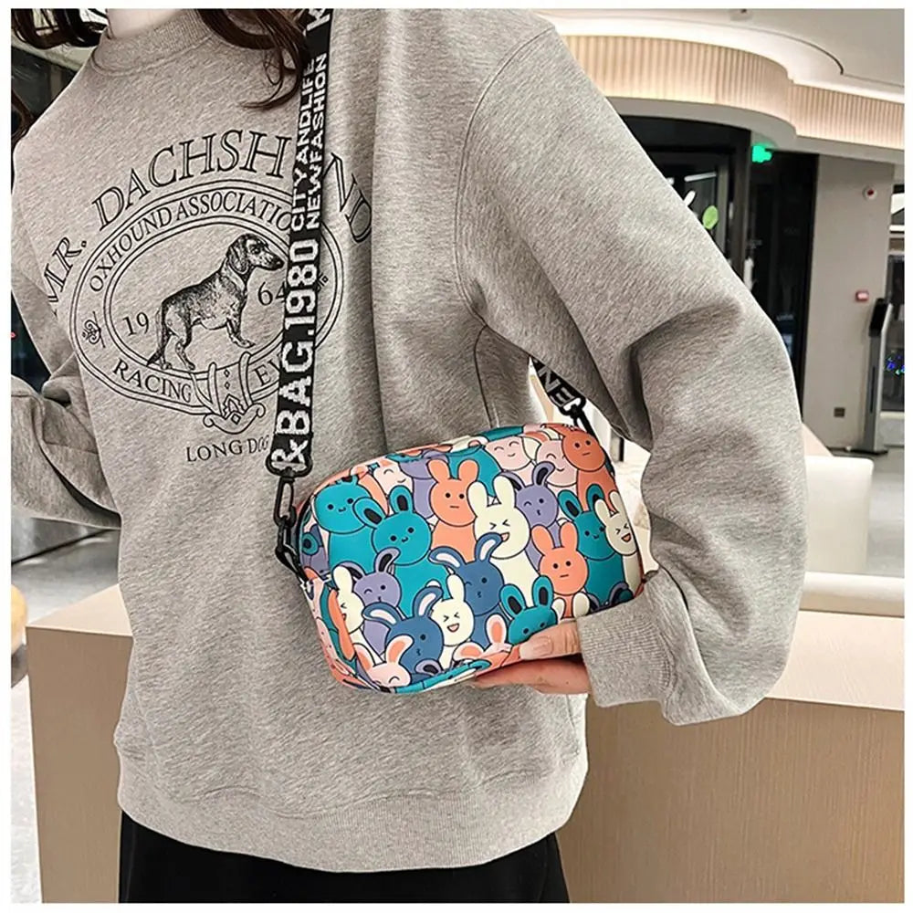 Fashion Large Capacity Shoulder Bags Oxford Cute Cartoon Rabbit Crossbody Bags