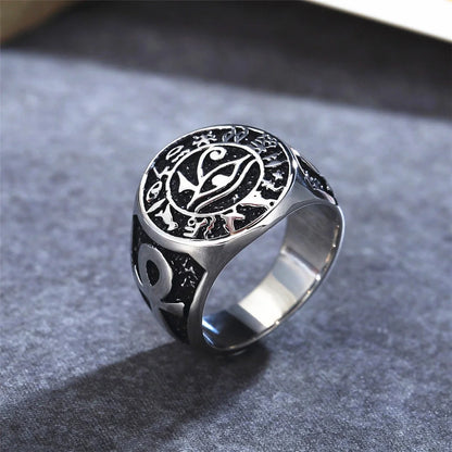 Vintage Egyptian Eye of Horus Rune Ring For Men women and boys