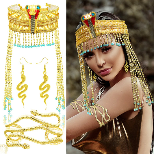 Women Snake Earring Bracelet Jewelry Cleopatra Queen of Egypt