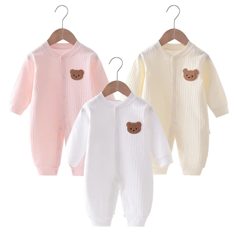 Bear Newborn Jumpsuit Cotton Autumn Spring Baby Romper Toddler Girls Boys Clothes