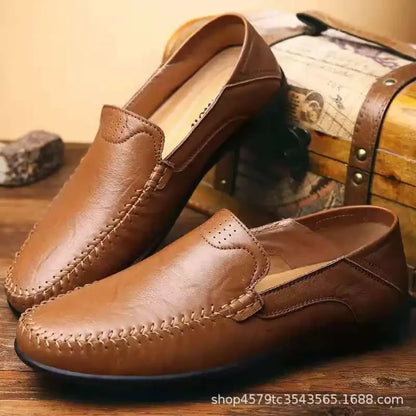 Men Leather Shoes Men Spring Loafers Slip on Business Casual Leather Shoes