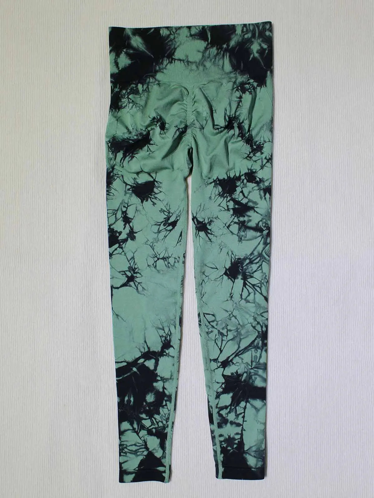 Ladies' Seamless Tie-Dye Scrunch Yoga Leggings: High-Waisted Workout Sports Pants