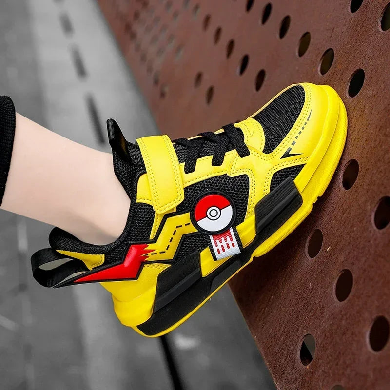 Pikachu-Themed Children's Cartoon Sports Shoes for Boys and Girls, Breathable and Lightweight, Available in Sizes EU28-39