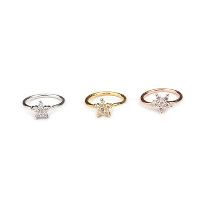 Cubic Zirconia Nose Ring - Single Piece