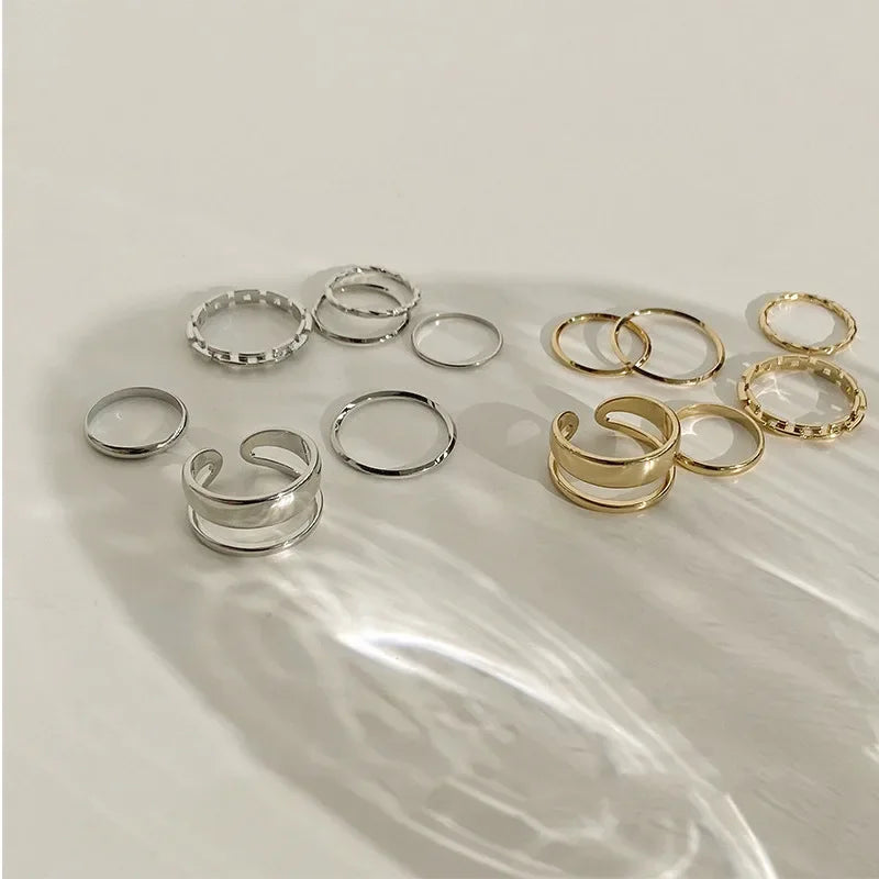 Hot Selling 7pcs Fashion Metal  Rings