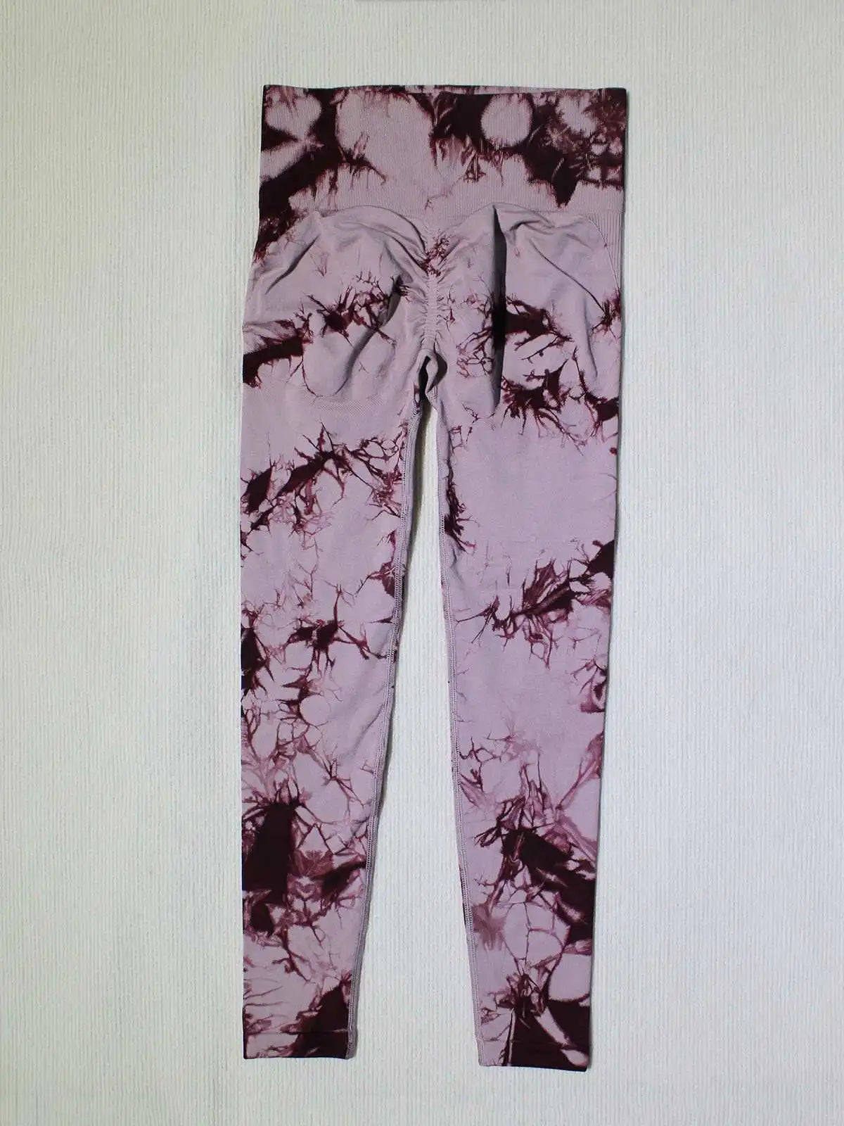 Ladies' Seamless Tie-Dye Scrunch Yoga Leggings: High-Waisted Workout Sports Pants