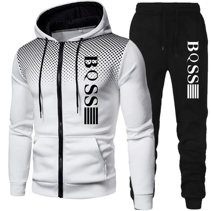 family Men and women Clothing Spotted Sweatshirt Suit Hoodie and Pants Suit Fashion 2025  Winter Clothes New Two Piece Set