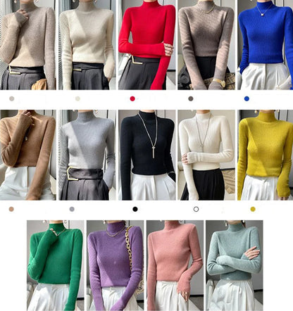 Solid Color Slim Fit Knit Sweater