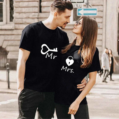 Couple summer T-shirt Summer MR. Key & Mrs lock