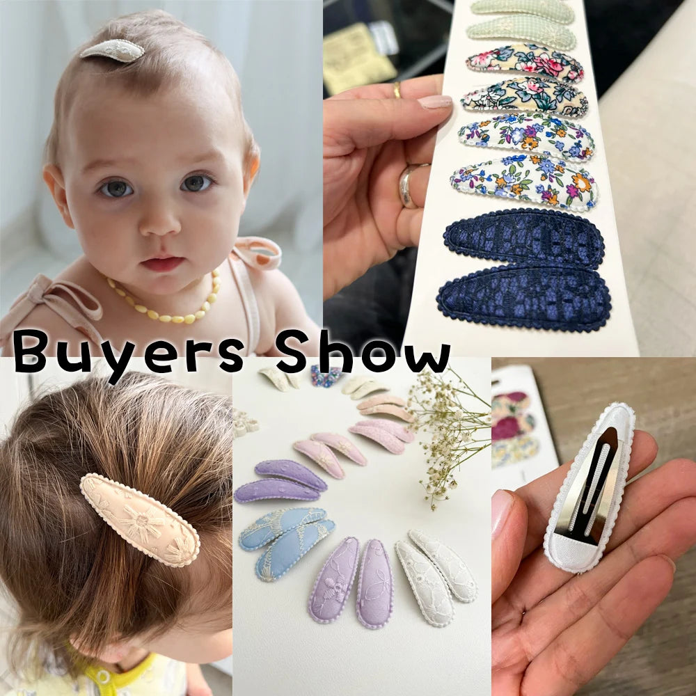 Fresh Print Cotton Hair Clips - 10pcs for Kids