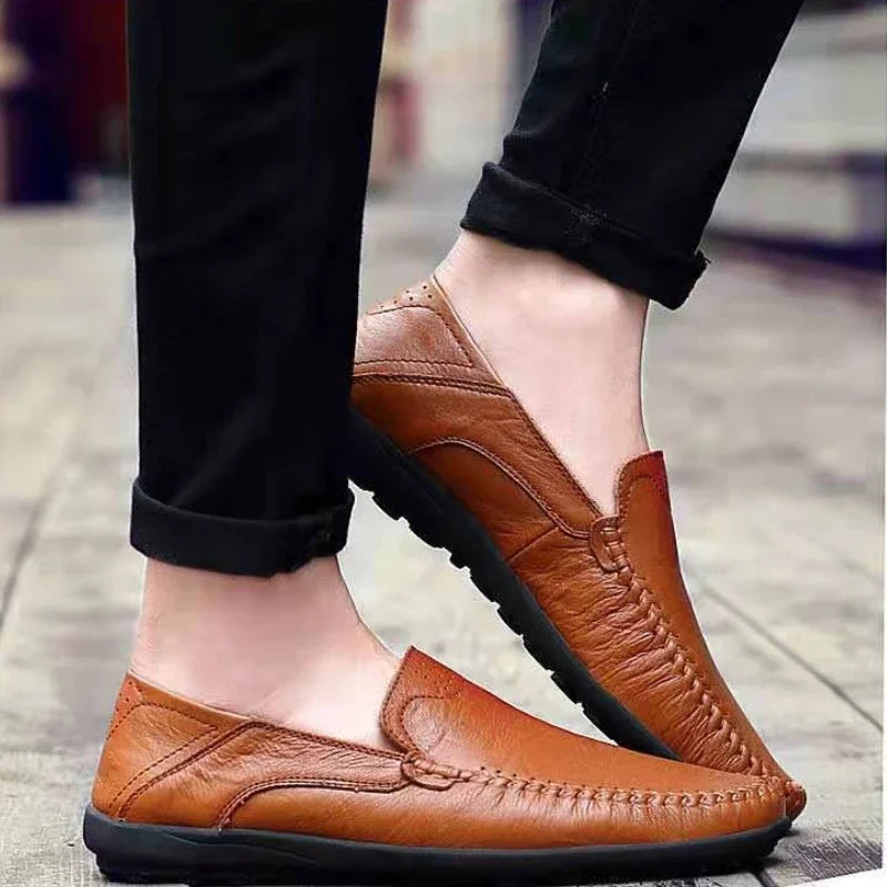 Men Leather Shoes Men Spring Loafers Slip on Business Casual Leather Shoes