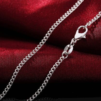 New 925 Sterling Silver Necklace 16/18/20/22/24/26/28/30 Inches 2MM String For Women Men High Quality 2025 Gifts