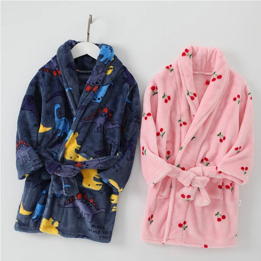 Children Flannel Pajamas Robe Autumn and Winter Kids ( Boy & Girl ) Sleepwear