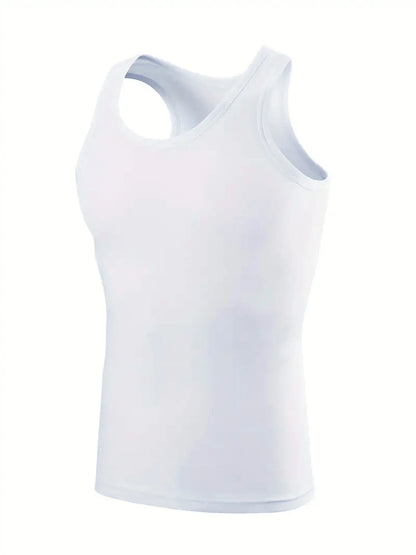 Men's Quick-Drying Polyester Fiber Sports Vest  Suitable for Gym Running and Training