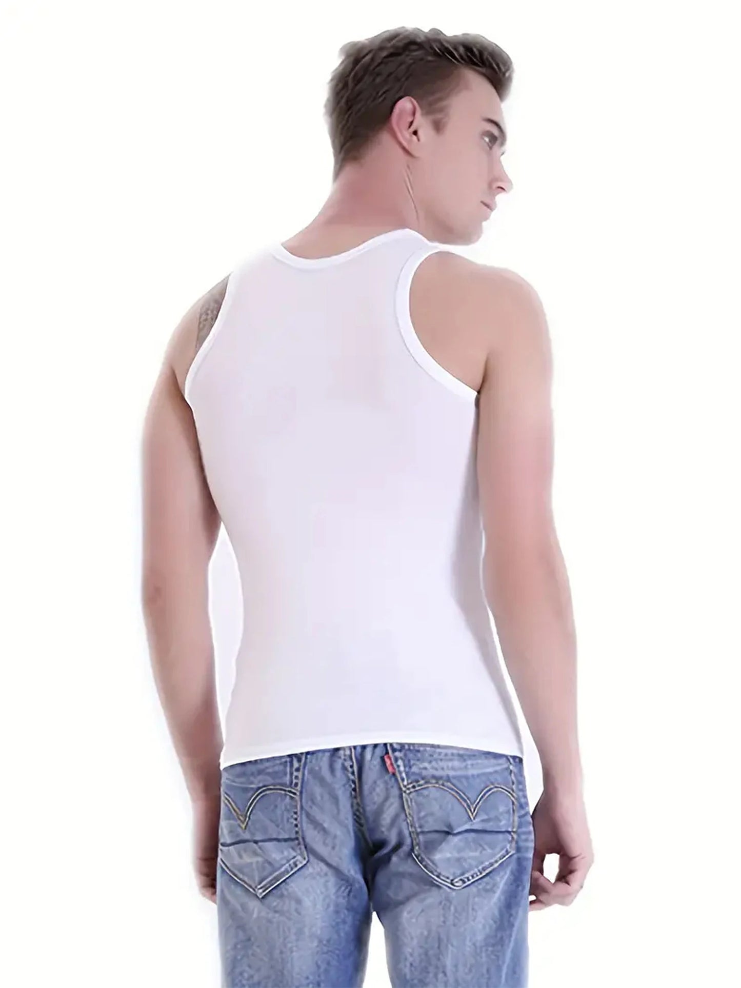 Men's Quick-Drying Polyester Fiber Sports Vest  Suitable for Gym Running and Training