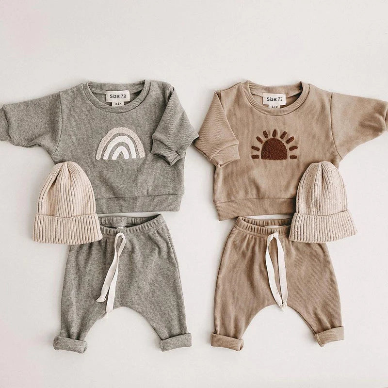 Spring Autumn Baby Boy Girls Clothes Cotton 2pcs Suit Outfits 3 Months - 5 years