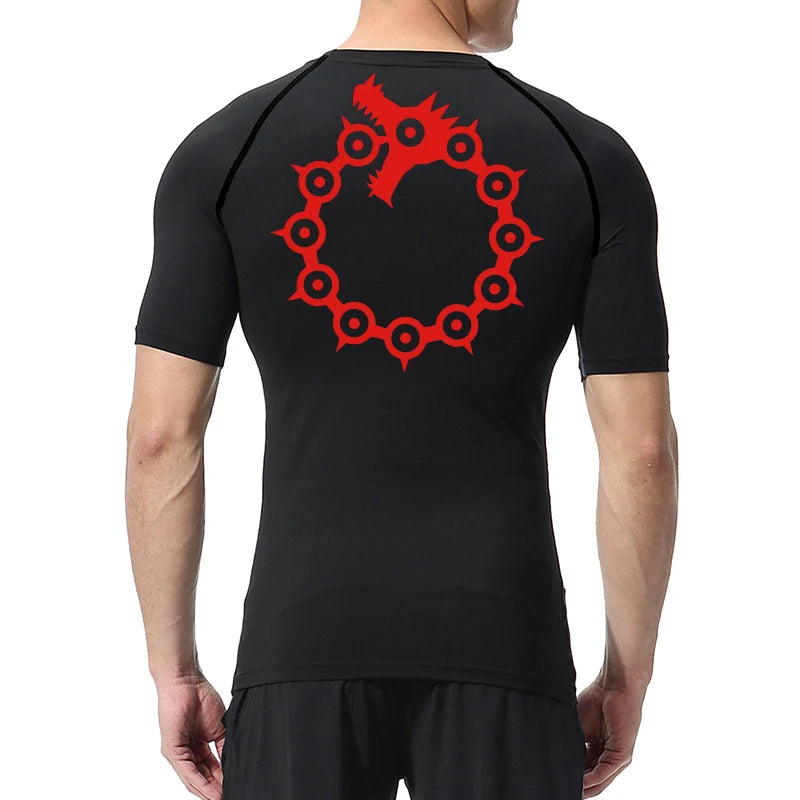 Stylish Graphic Compression Shirts for Men sports & gym Athletic Quick Dry T-shirts