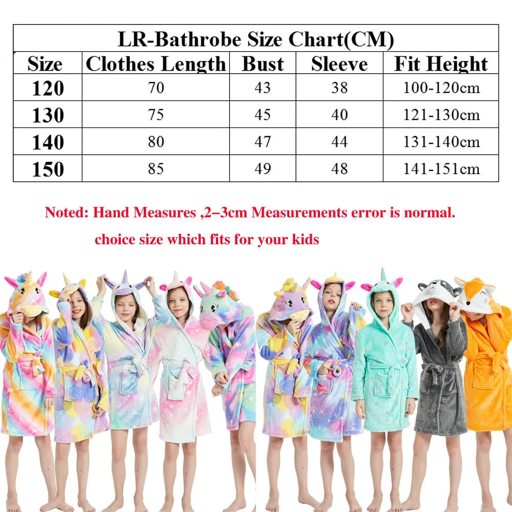 Autumn-Winter Kids' Bathrobe - 100-150 cm