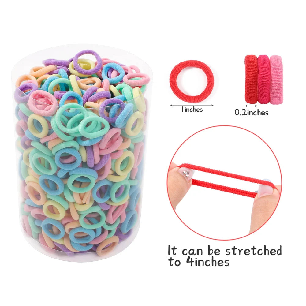 Colorful Basic Nylon Elastic Hair Ties for Girls - 20/50/100pcs