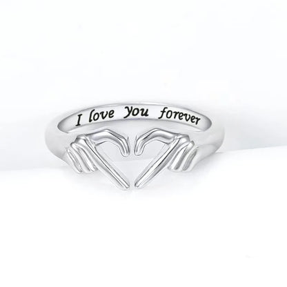 Romantic Heart Couple Adjustable Finger Ring Couple Jewelry Gifts