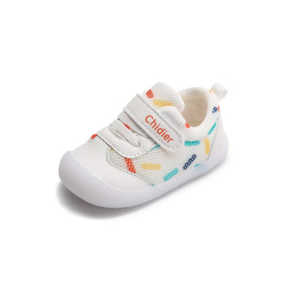 wonderful  Girls & Boys shoes  Colorful Polka Dot Trainers With Rubber Soles  Non-slippery Velcro Anti-bumping Toes Infant Toddler Shoes