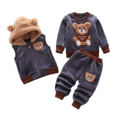 Baby Boys And Girls Clothing Set Children Hooded Outerwear 3P CS 0-6 months