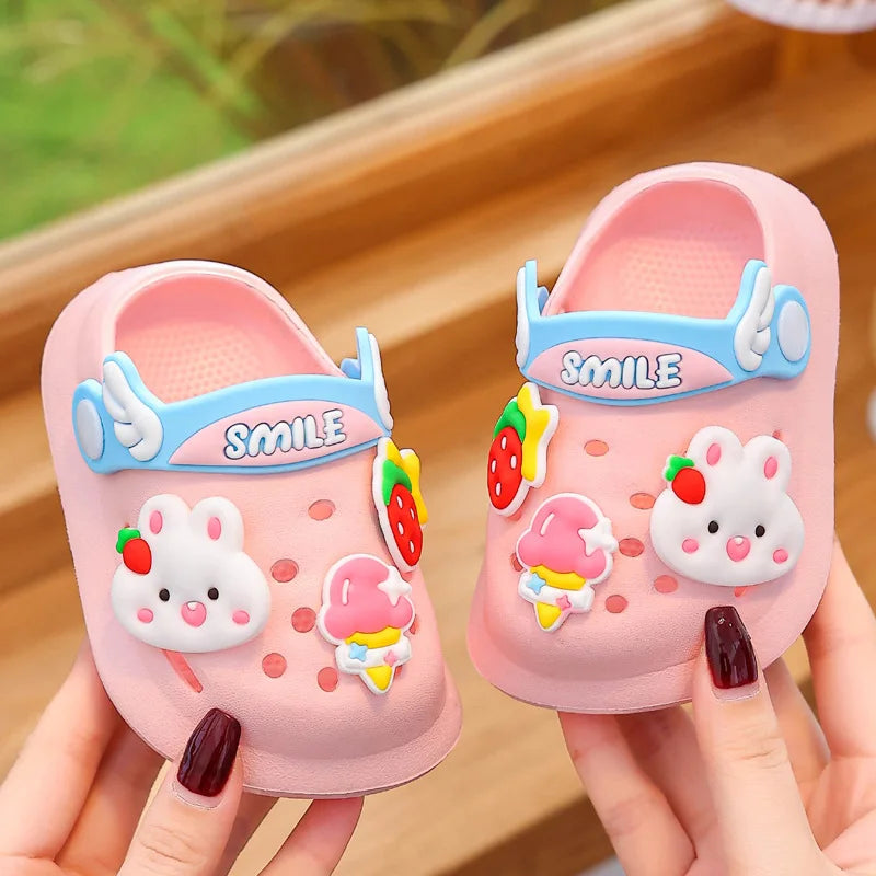 Children's Slippers Baby Mules Clogs Kids Summer Cartoon Cute Bunny