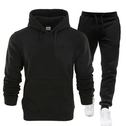 family Basic Men/Women 2Pcs/Sets Sweatshirt Hoodies Pants 2025 Gyms Fitness Tops Joggers Sportswear Tracksuits