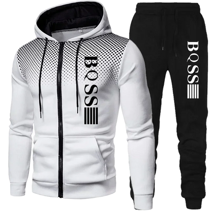 family Men and women Clothing Spotted Sweatshirt Suit Hoodie and Pants Suit Fashion 2025  Winter Clothes New Two Piece Set