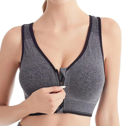 Front Zipper High Stretch Breathable Sports Bra Gym wear