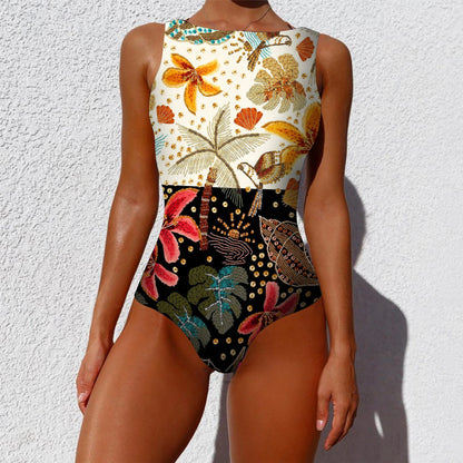 Classic Printed One-piece Suit Beach Wear For Female 2025 style for beach and swimming pool