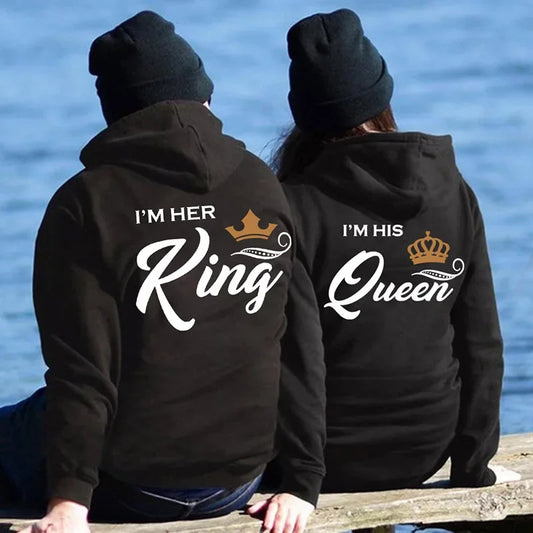 winter lover Hoodies  Her King or His Queen Lover Hoodies