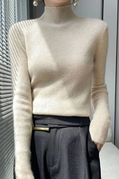 Solid Color Slim Fit Knit Sweater